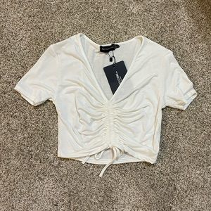 White Scrunched T-Shirt